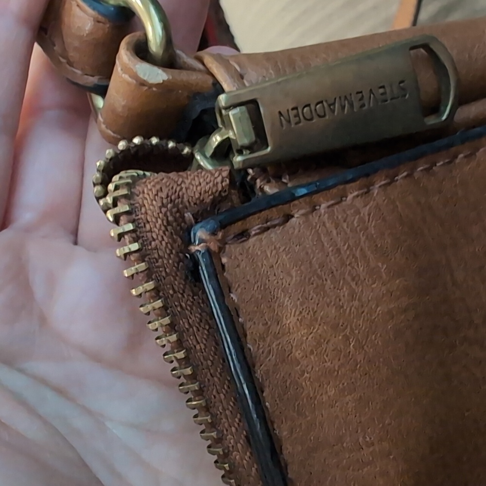 Steve Madden Brown PU Leather Crossbody Bag - Picture 16 of 16